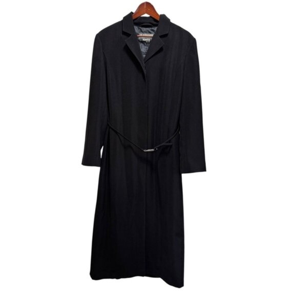 Apropos Black Belted Trench Coat Size Medium - Picture 1 of 15